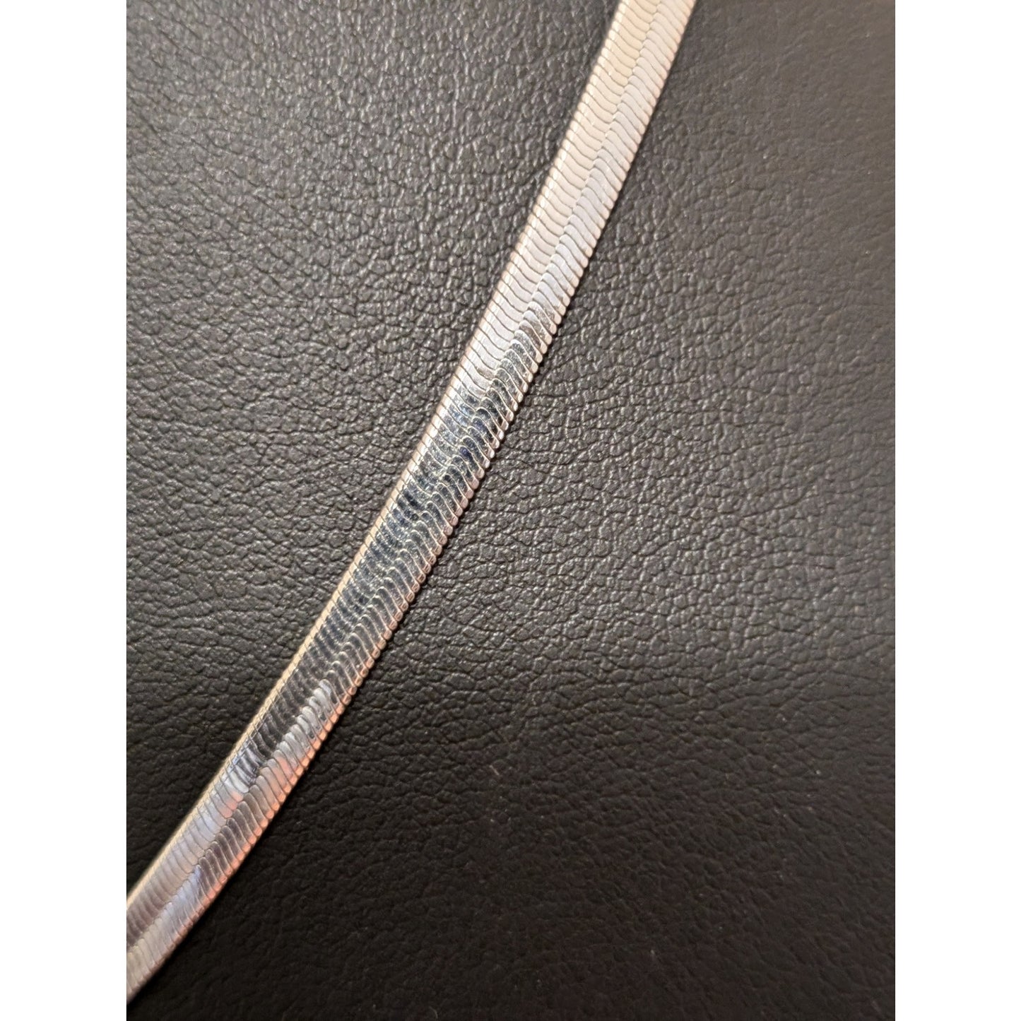 925 Sterling Silver High Shine 1/8" Wide Herringbone Chain 20.5" Necklace