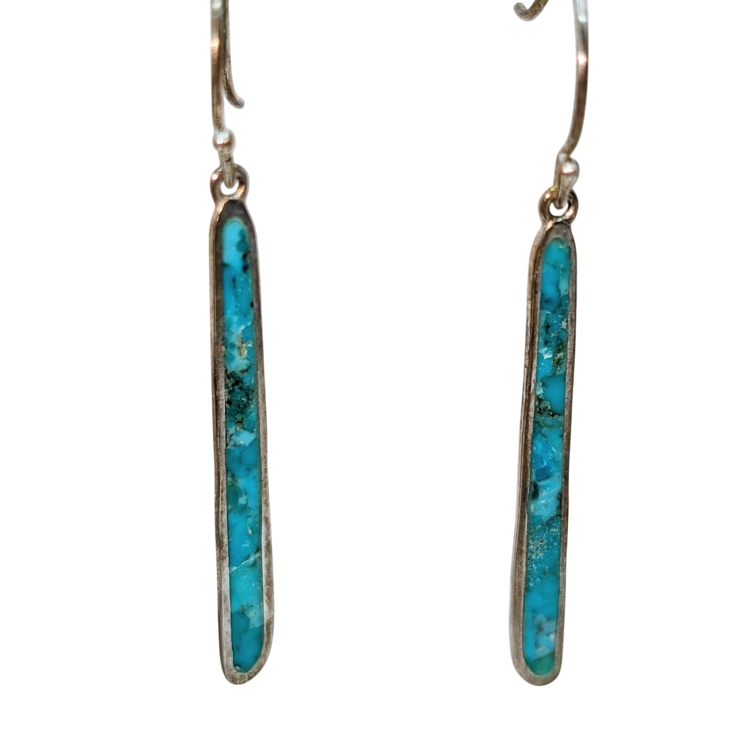 SILPADA 925 Sterling Silver Compressed Turquoise Dangle Earrings