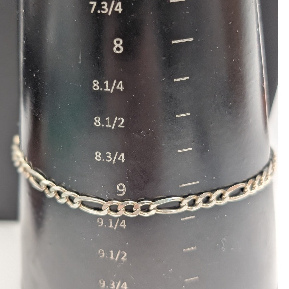Vintage 925 Italy Sterling Silver Figaro Chain Link Bracelet 4.69g