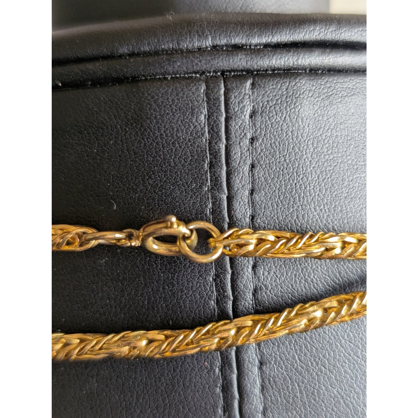 Vintage 1960s 52" Woven Gold Tone Rope Chain Necklace