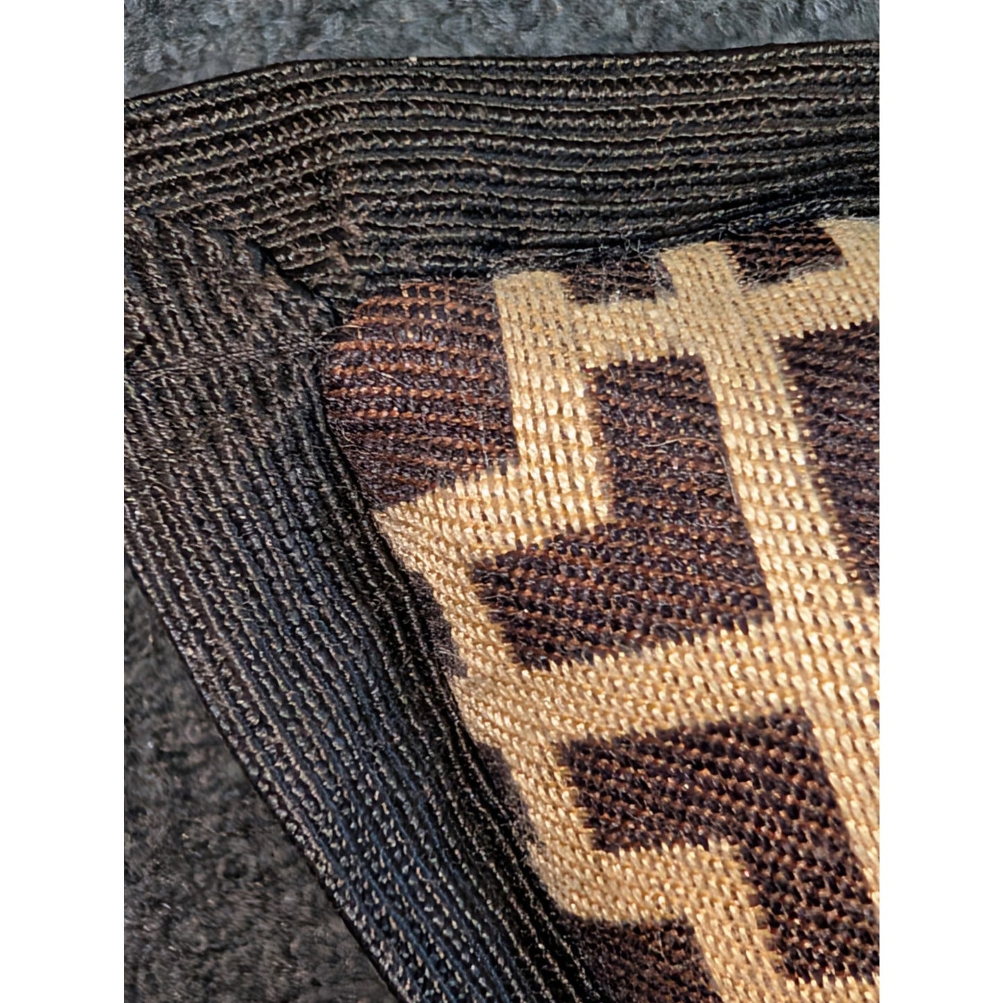 Eastern Accents Brown Geometric Black Trim 20X20 100% Cotton Decorative Pillow