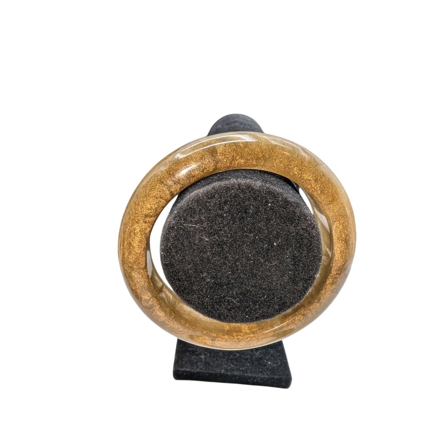 VTG Set of 2 Golden Shimmer Marbled Heavy (Nice Clank) Lucite Bangle Bracelets