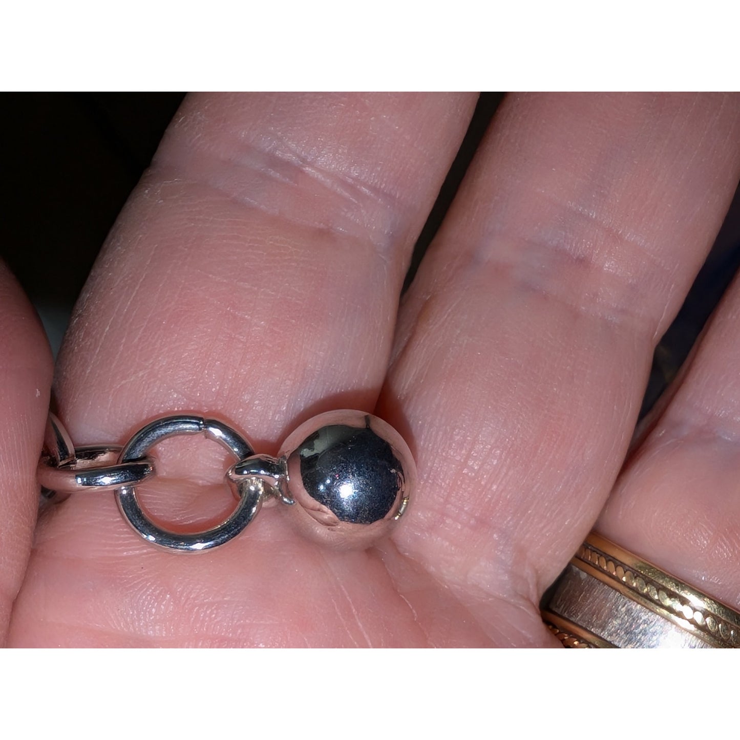 Vintage Silver Tone Rhinestone Chain Link Belt 32"-52"