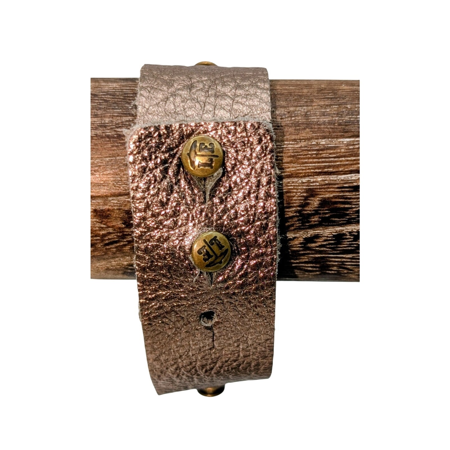 Lenny and Eva Metallic Bronze Leather Bangle 'Inspire' Bracelet