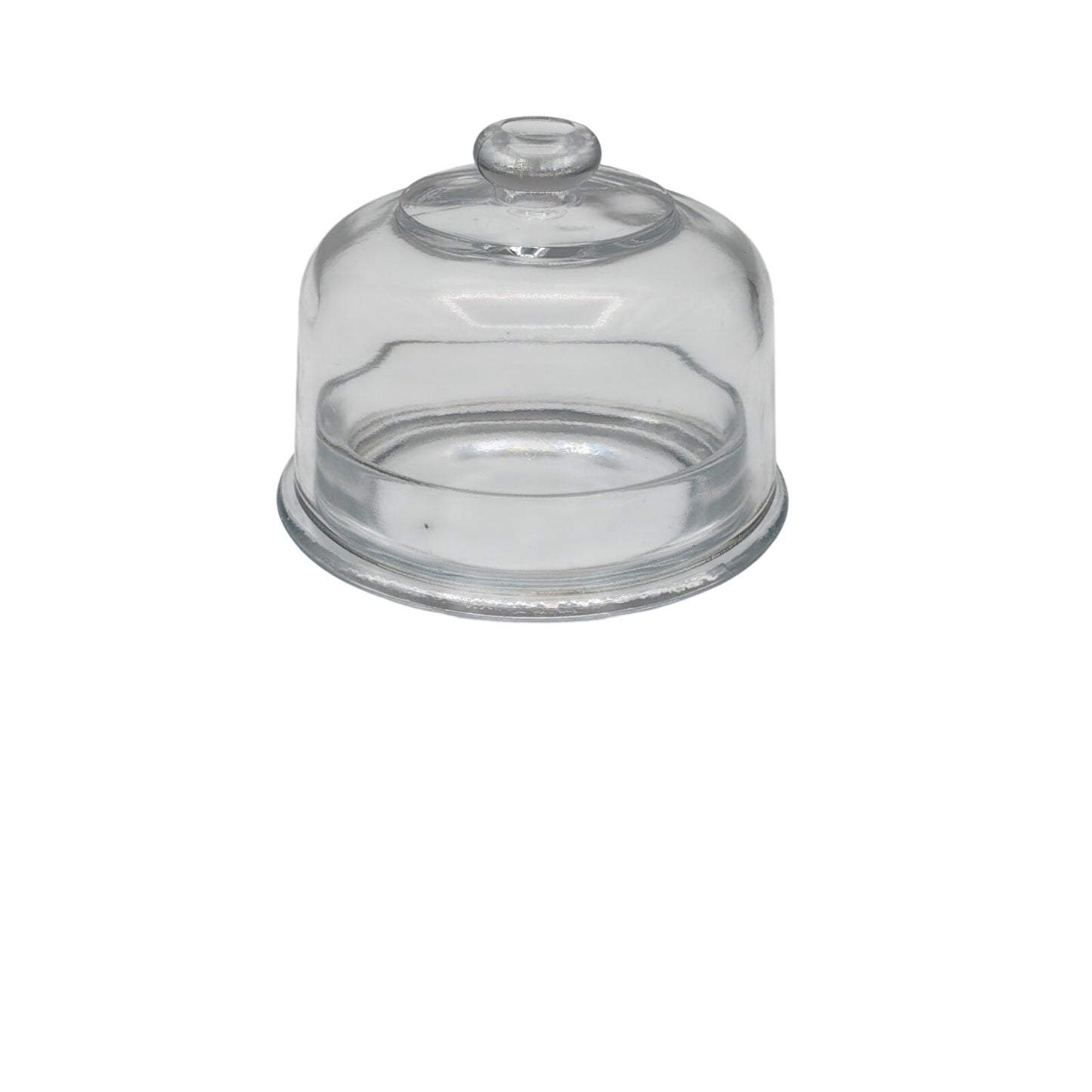 Vintage Clear Glass Small Cheese/Pate Serving Dish With Dome Cloche Lid