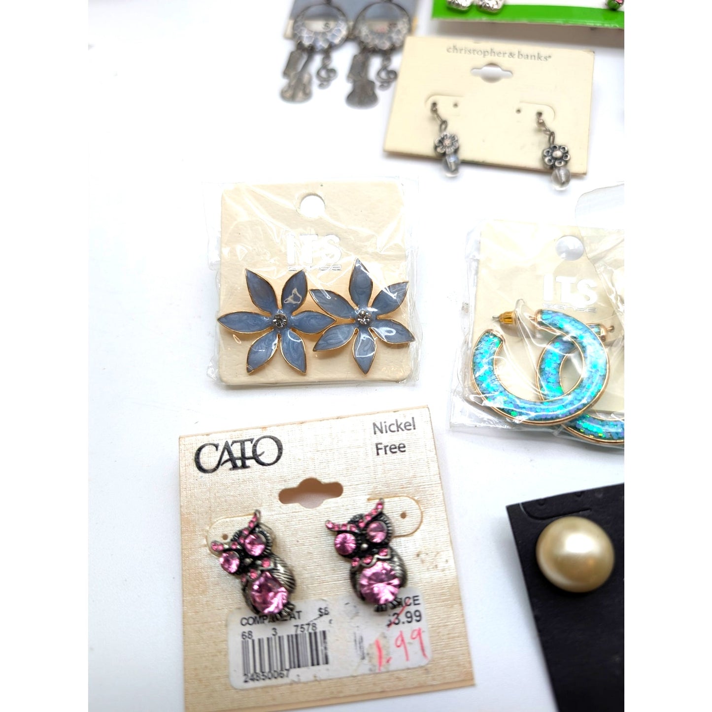 Lot of Seventeen Pair of Pierced Earrings