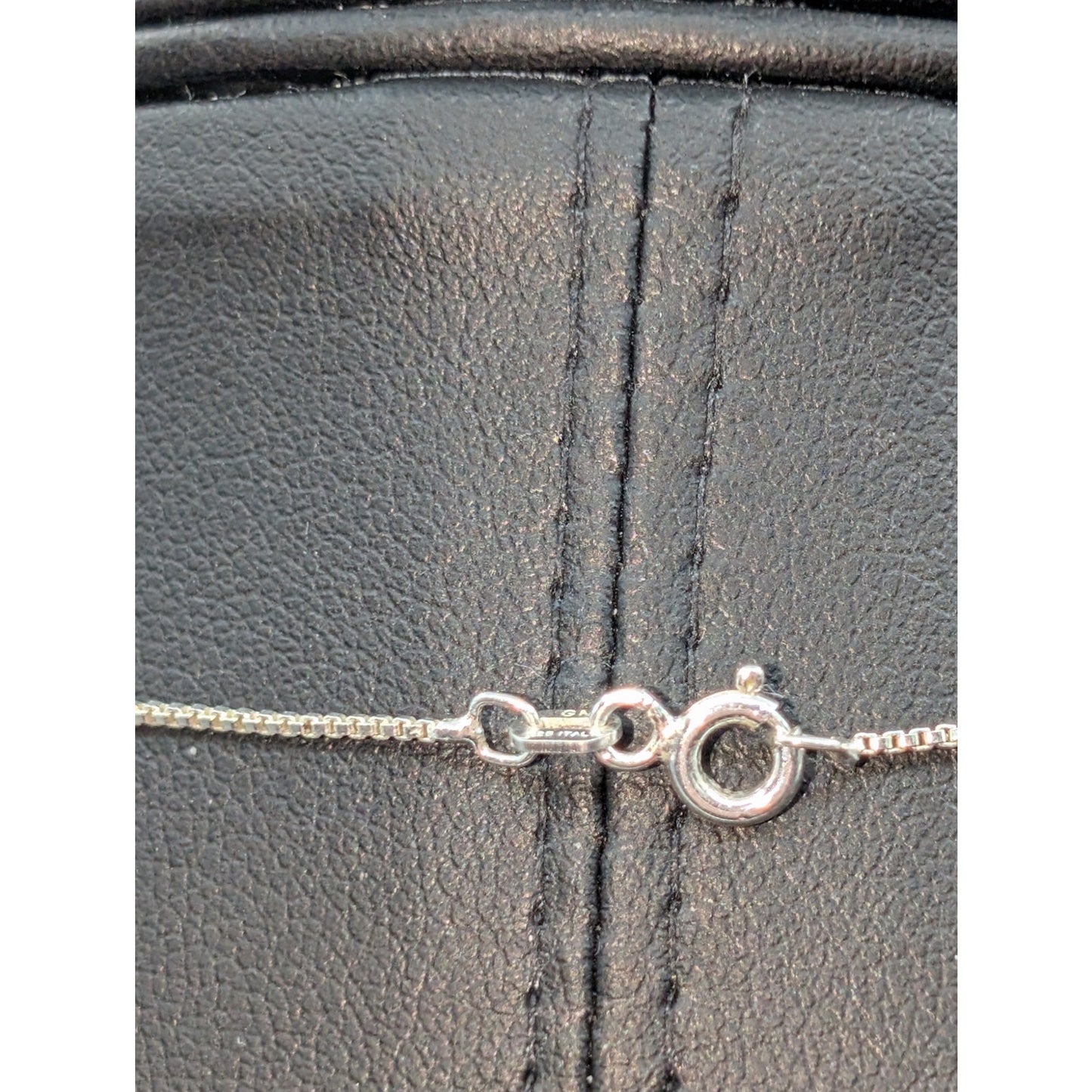 Blue Glass 925 Sterling Silver Butterfly 16" Box Chain Necklace