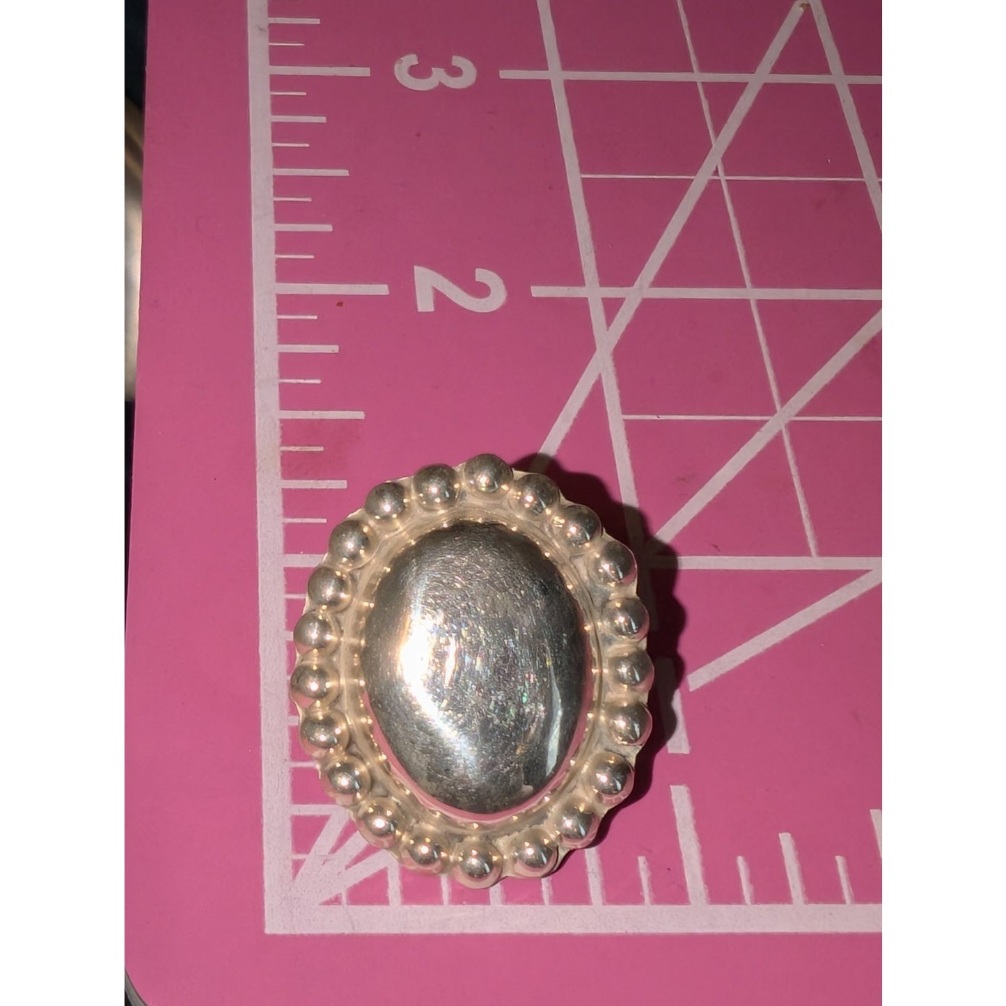 Vintage Taxco 925 Sterling Silver Oval Beaded Domed Stud Earrings 13.2g