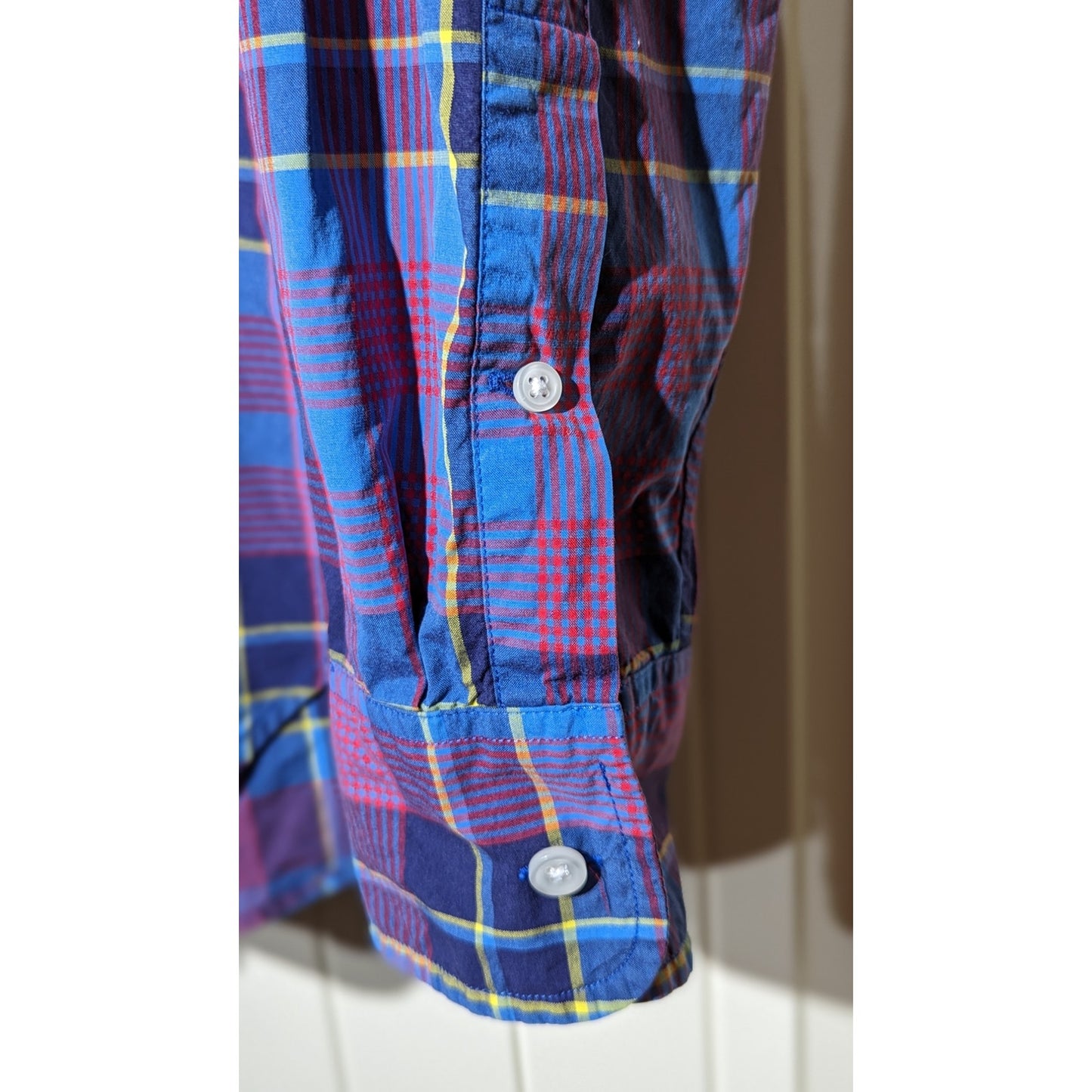 J. Crew Mens Size M Button Down Casual Shirt Tartan Plaid 100% Cotton