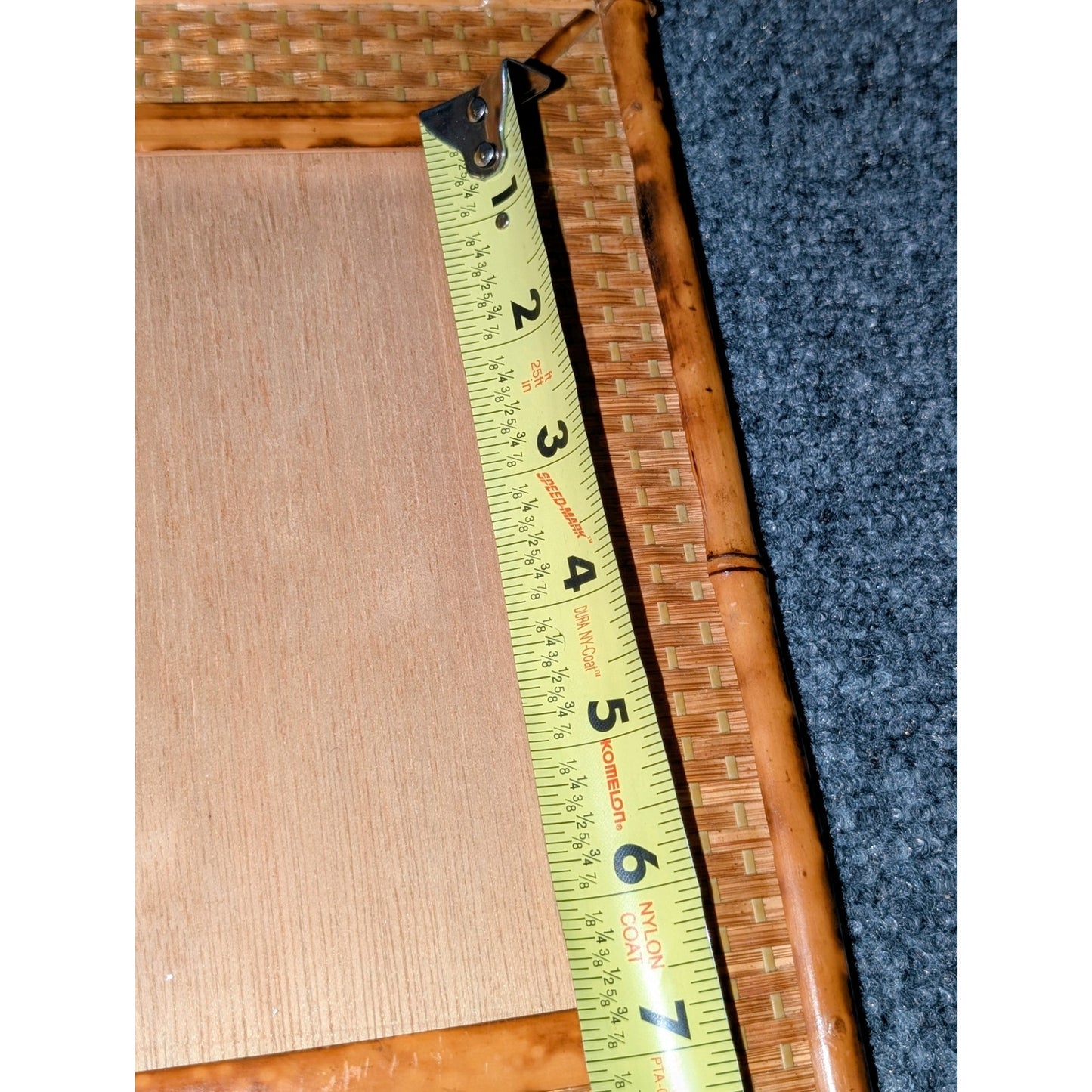 Vintage 60s Mid-Century Italian Wicker Rattan Bamboo Photo Frame