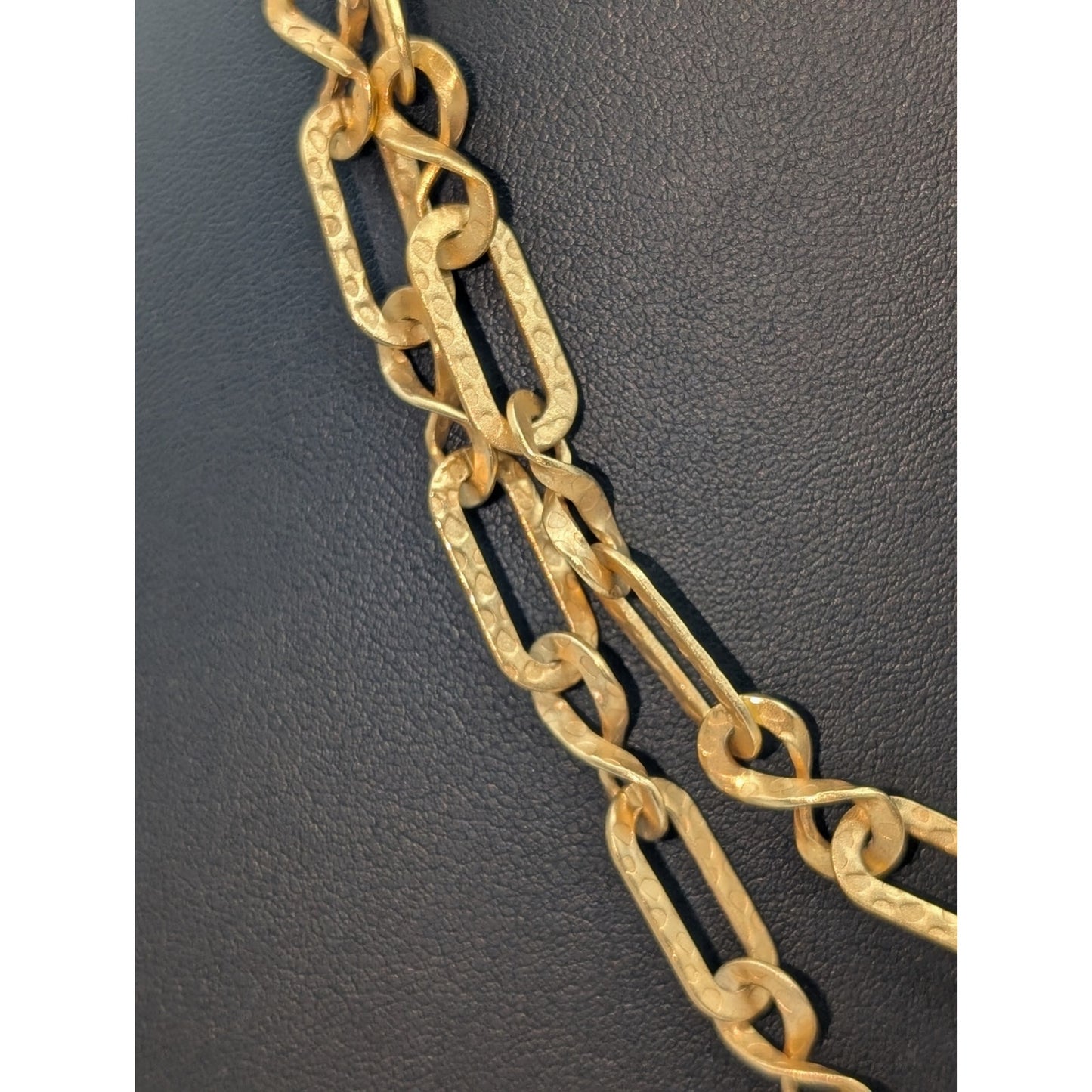 Catherine Popesco France 2 Strand Gold Tone Chain Rhinestone Pendant Necklace