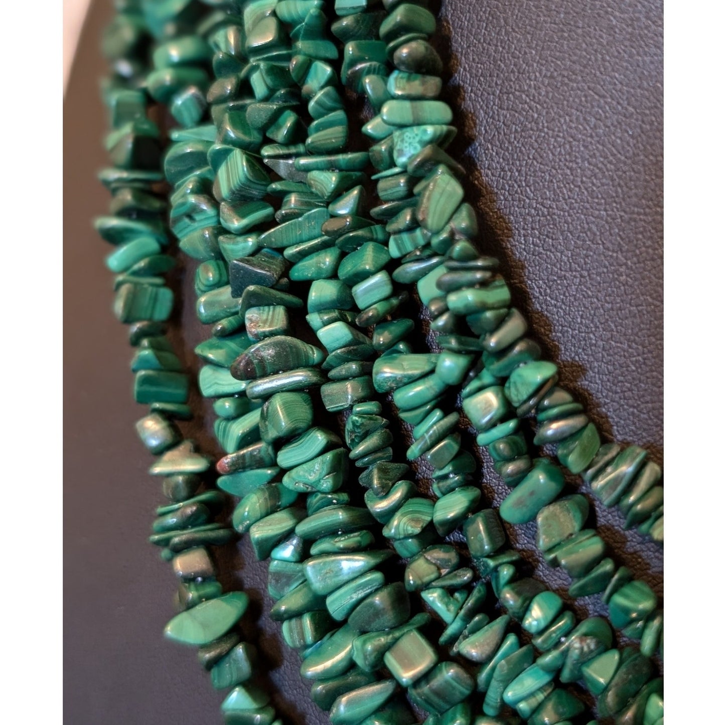 Jay King DTR Sterling Silver Malachite Chip Beaded 7-Stranded Drape Necklace