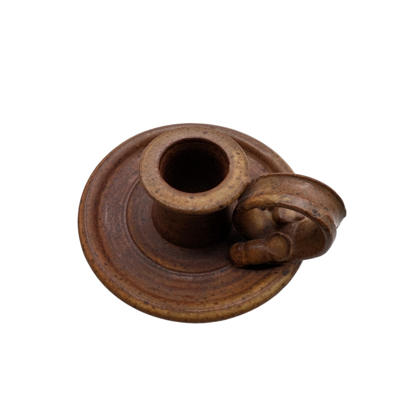 Artist Signed 'Trina' Chamber Stoneware Pottery Candle Holder