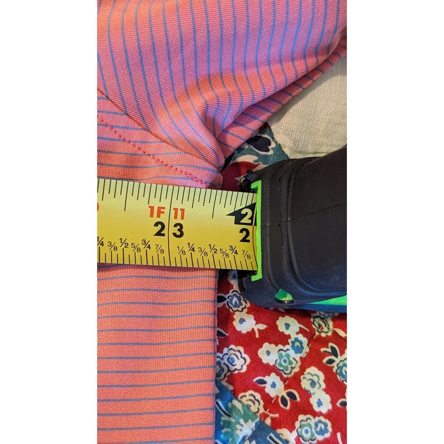 Johnnie-O Pink/Blue Striped Polo Golf Shirt Mens Size L