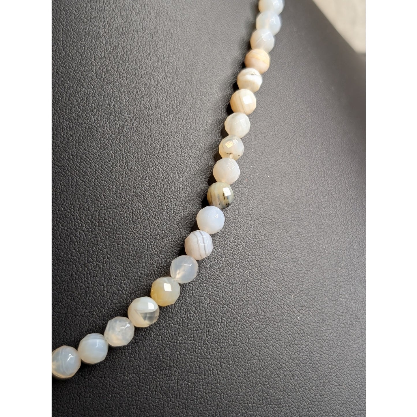Vintage Jay King DTR Signed Agate Beaded Gemstone 925 Silver 20" Necklace 23.8g