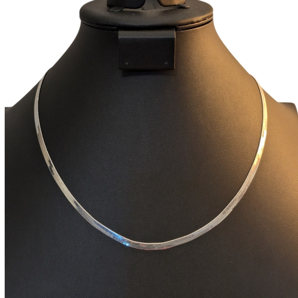 925 Sterling Silver High Shine 1/8" Wide Herringbone Chain 20.5" Necklace