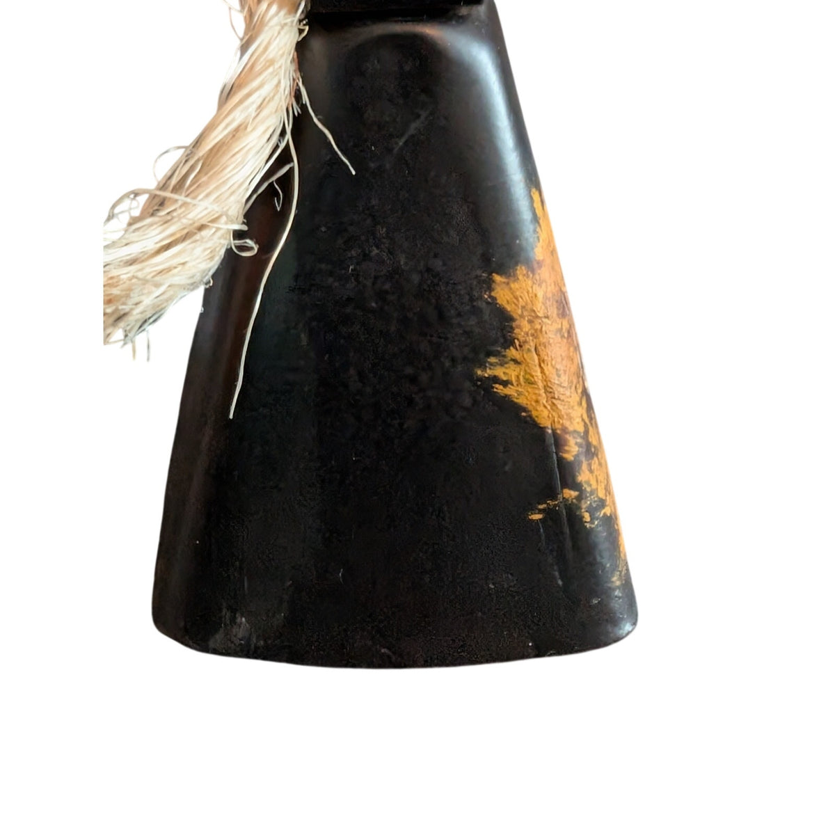 Rustic Country Barn Scene Black Painted Metal Cow Bell