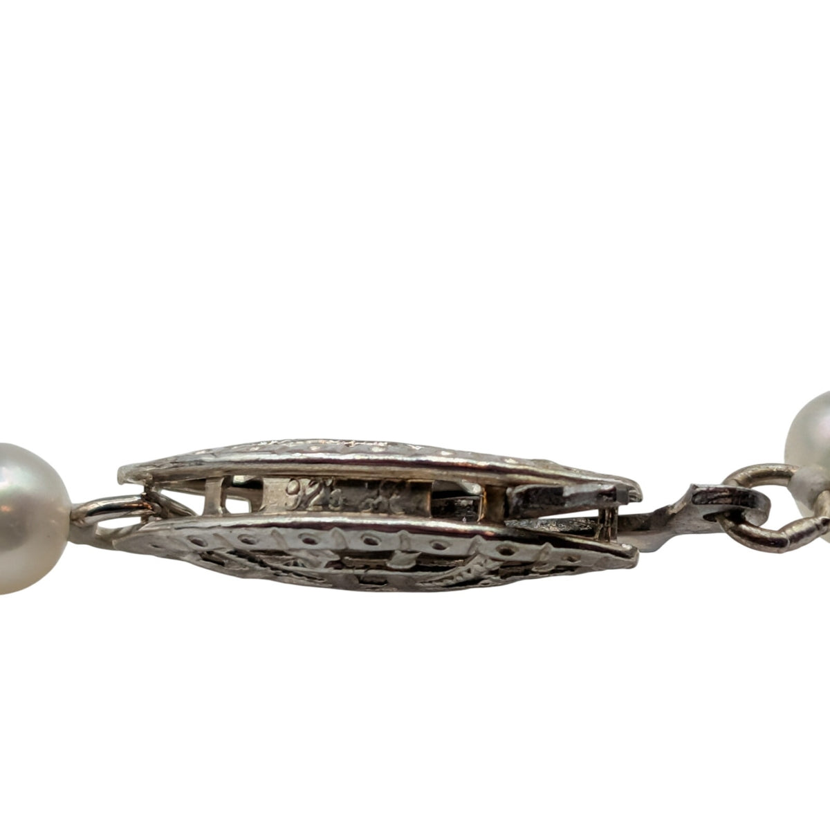 Vintage Honora 925 Sterling Silver White & Light Gray Akoya Pearl 18" Necklace