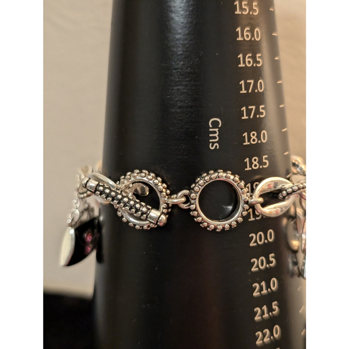 Premier Designs Silver Tone Girly Toggle Clasp Charm  Bracelet