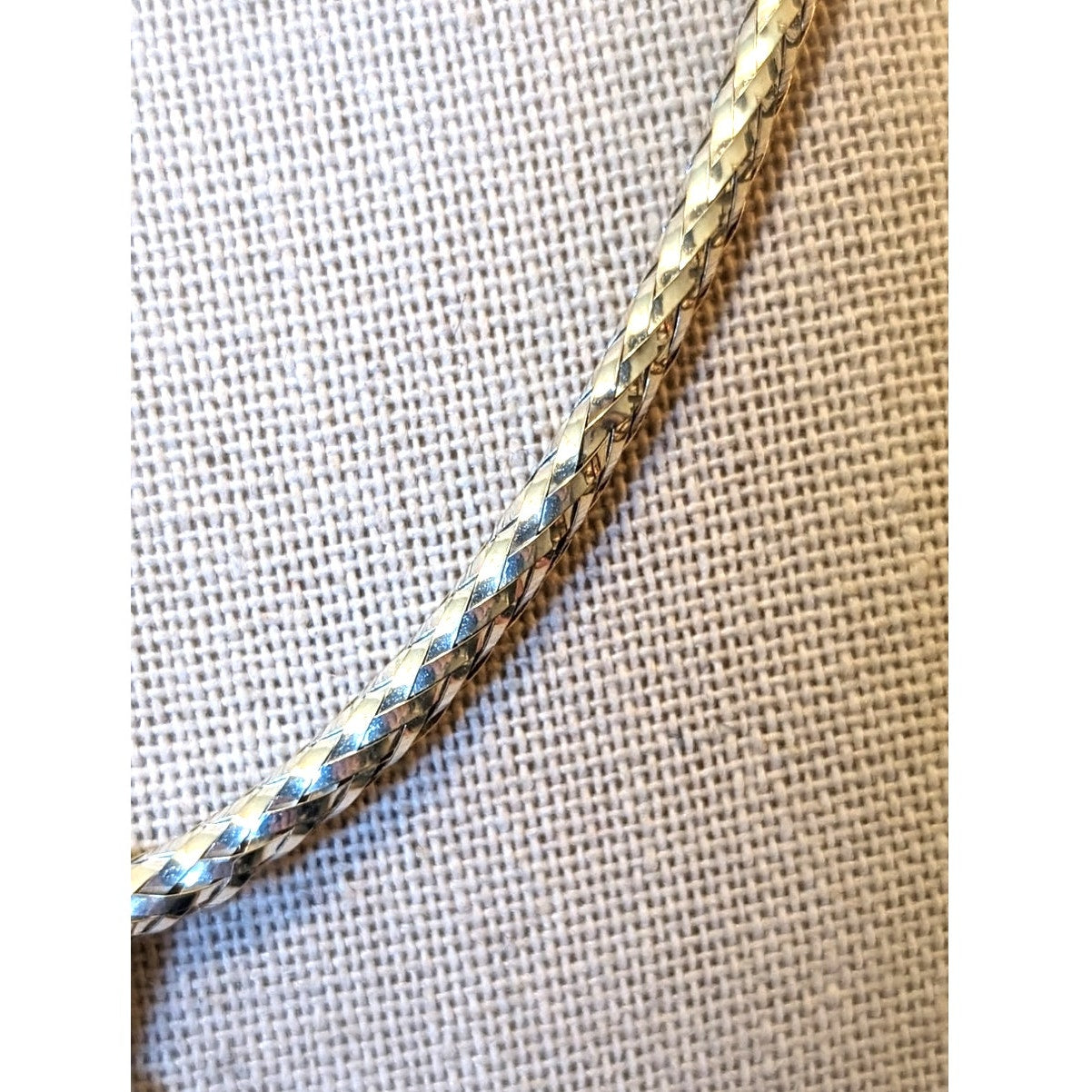 925 Sterling Paw Print Pendant on Woven 925 Silver Italy 16-18" Collar Necklace