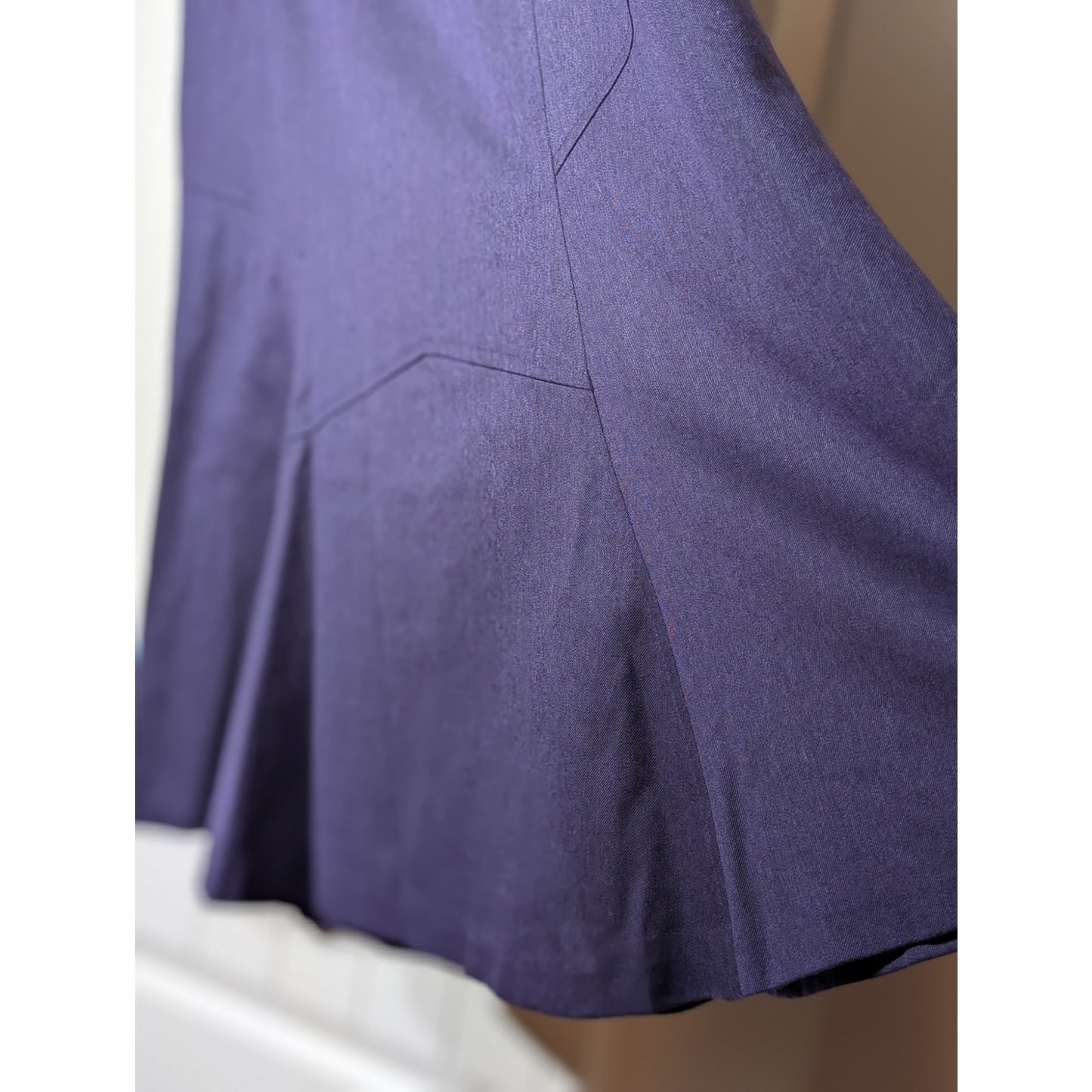 Talbot's Purple Wool Stretch Fully Lined Panel Flare Skirt Women's Plus Size 12W
