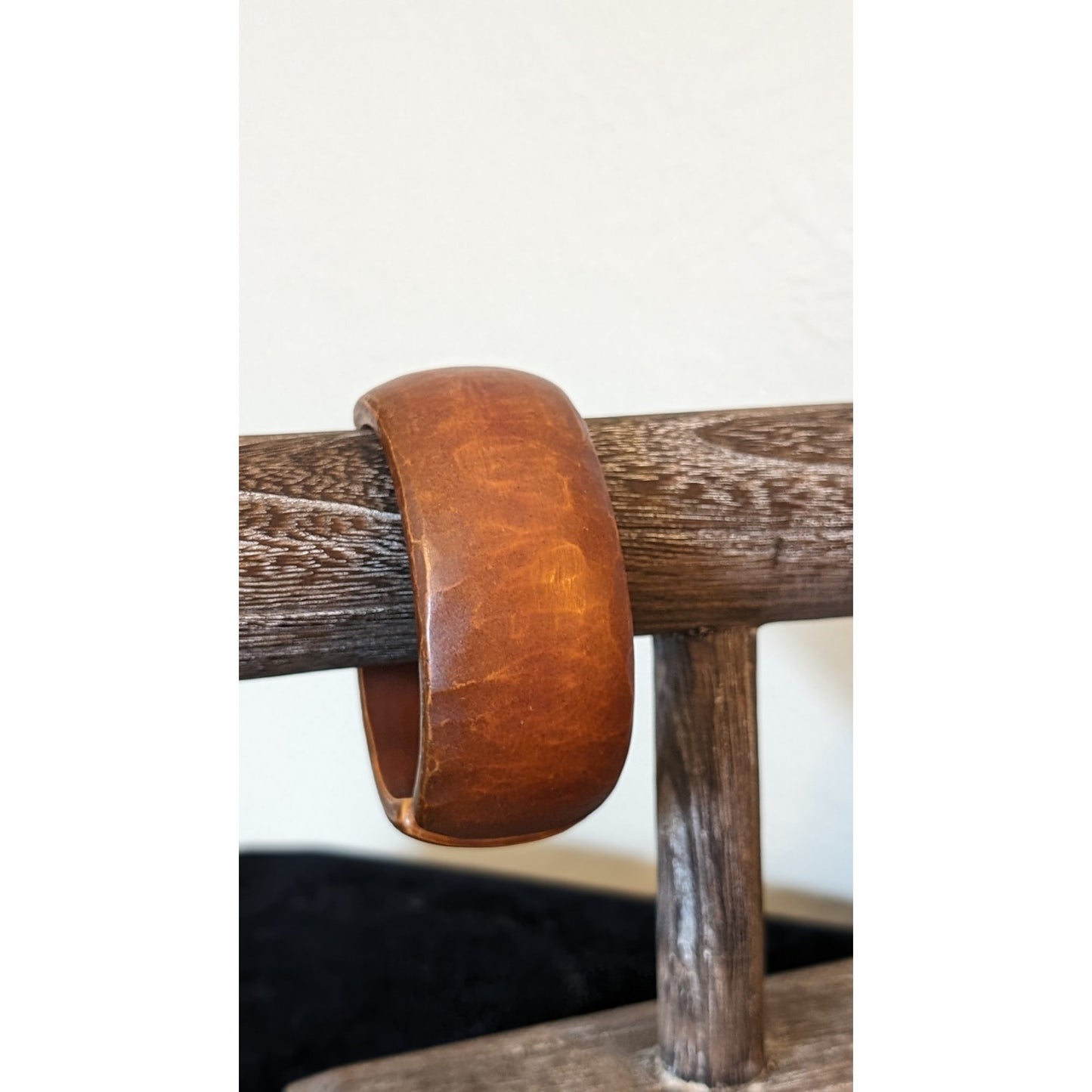 Wood Look Resin Clamper Style 1.25" Wide Bangle Bracelet