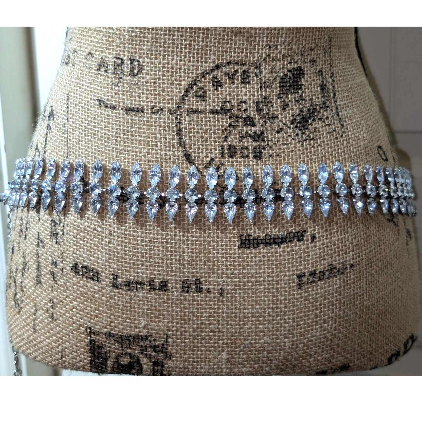 Express Blingy Rhinestone Chain Belt 34.5"-40"