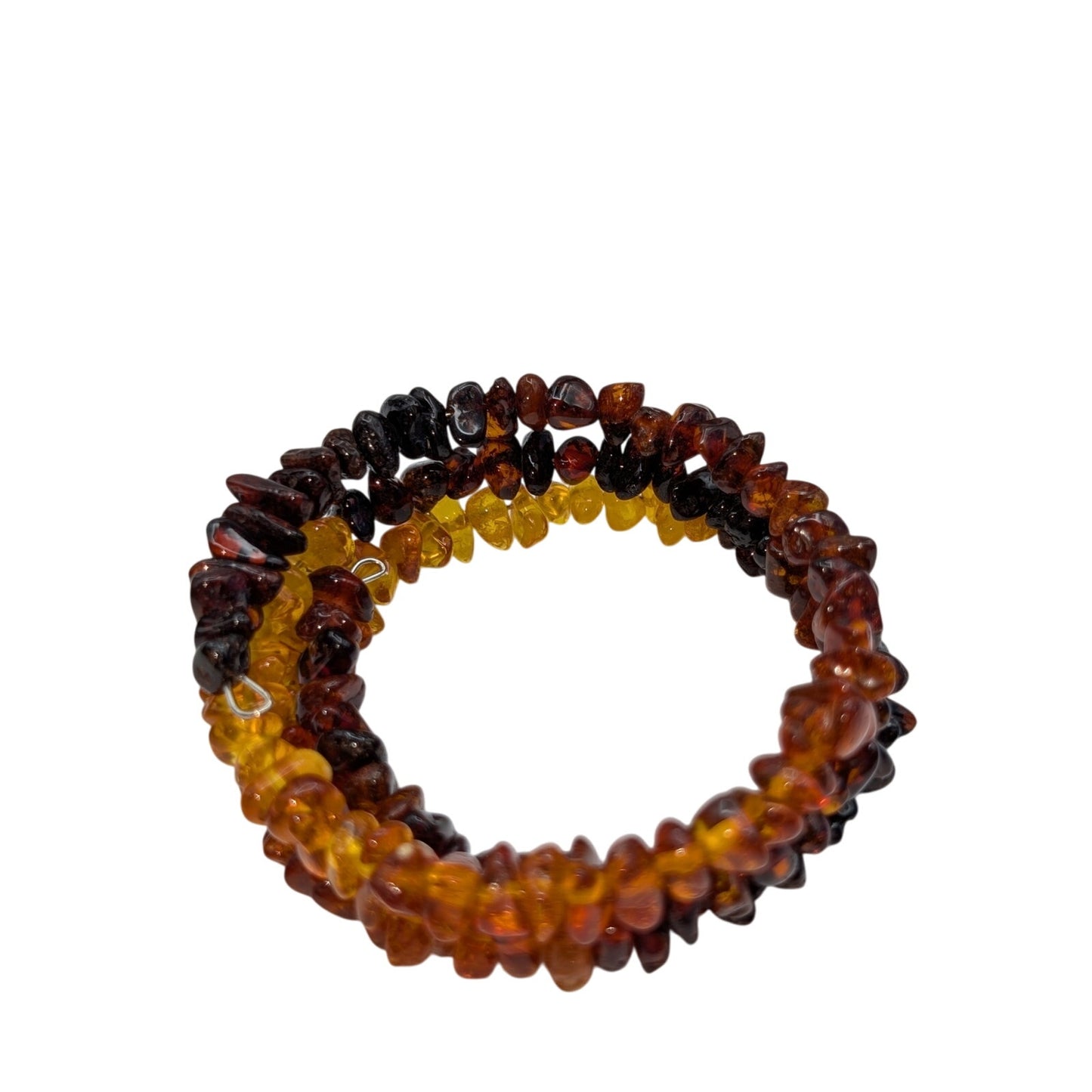 Amber Bead Wire Wrap Bracelet & Amber Look Vintage Bracelet