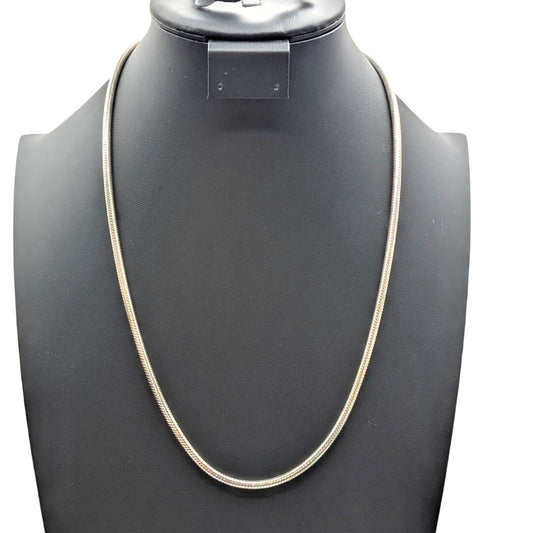 Marked Italy 925 Heavy 24" Long 925 Sterling Silver Snake Chain Necklace 60.66g