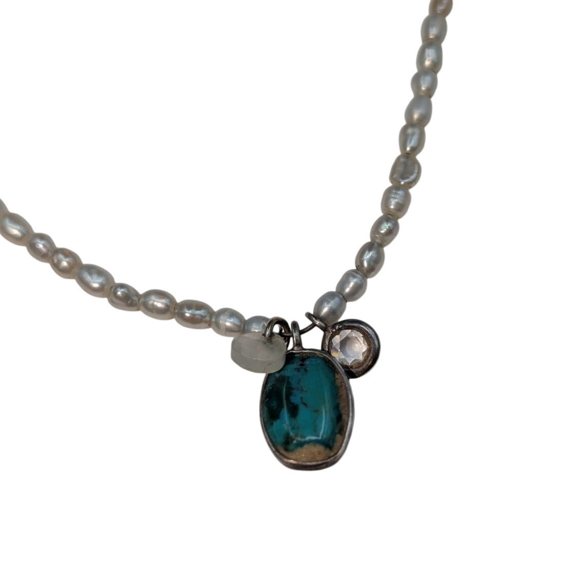 Silpada Clear Skies 925 Sterling Silver Pearl 16"-18" Necklace