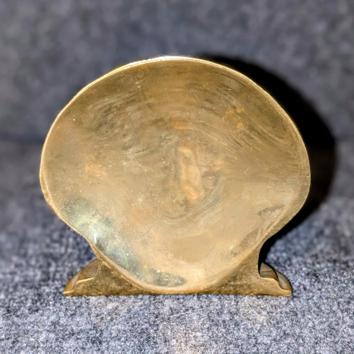 Vintage 1960s Seiden International Solid Brass Scallop Shell Bookend Doorstop
