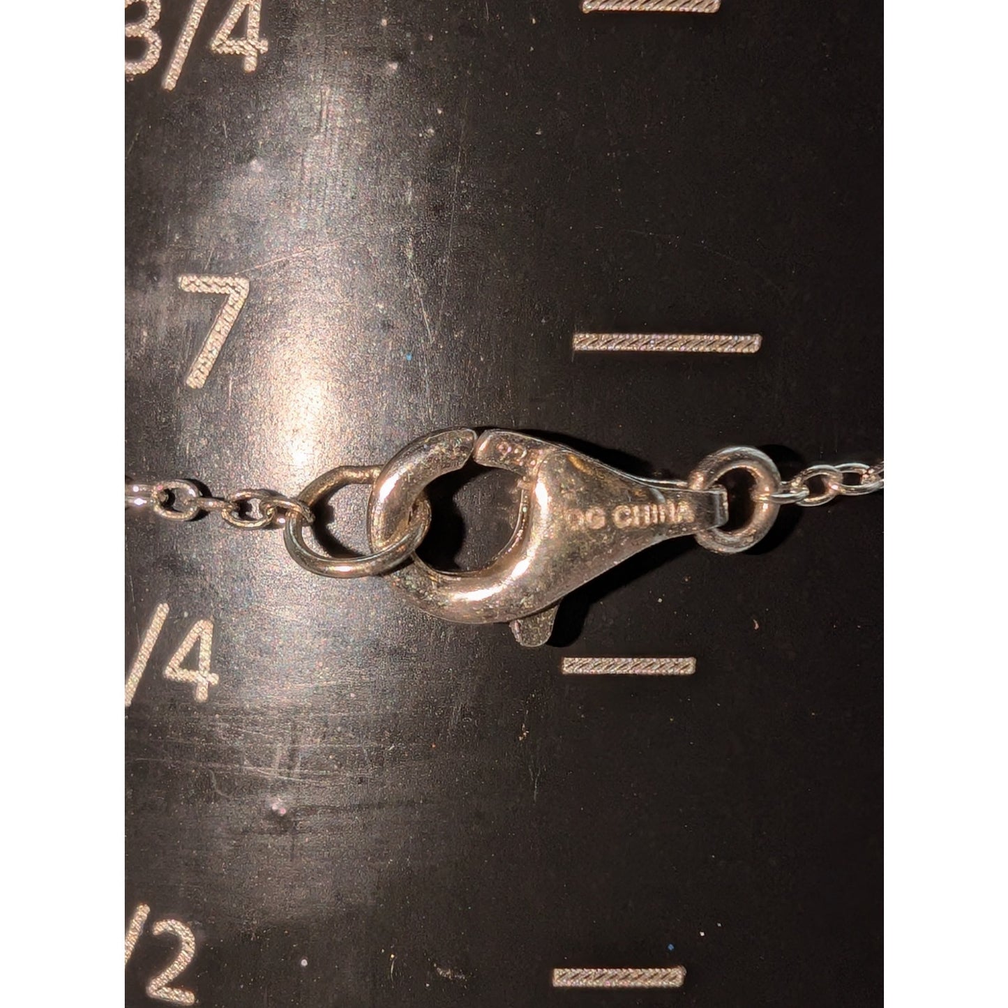 925 Sterling Silver QG Cross Charm Pearl CZ Chain Link Lobster Claw Bracelet