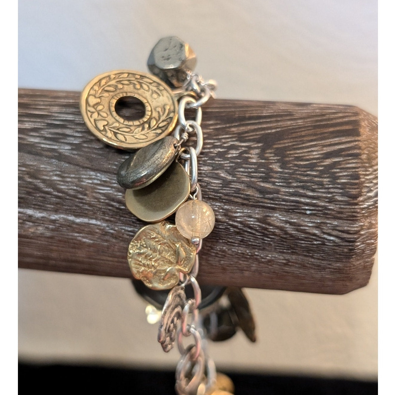 Silpada Perfect Composition Bracelet 925 Sterling Silver & Brass Charm Bracelet