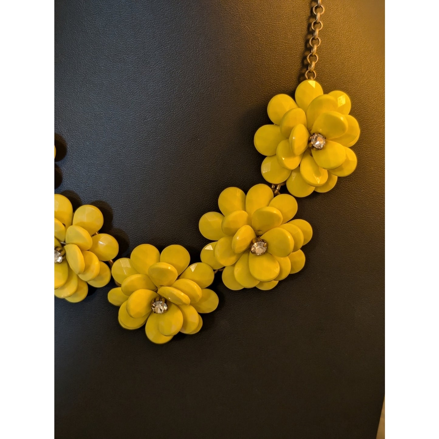 J. Crew Yellow Flower Statement Necklace