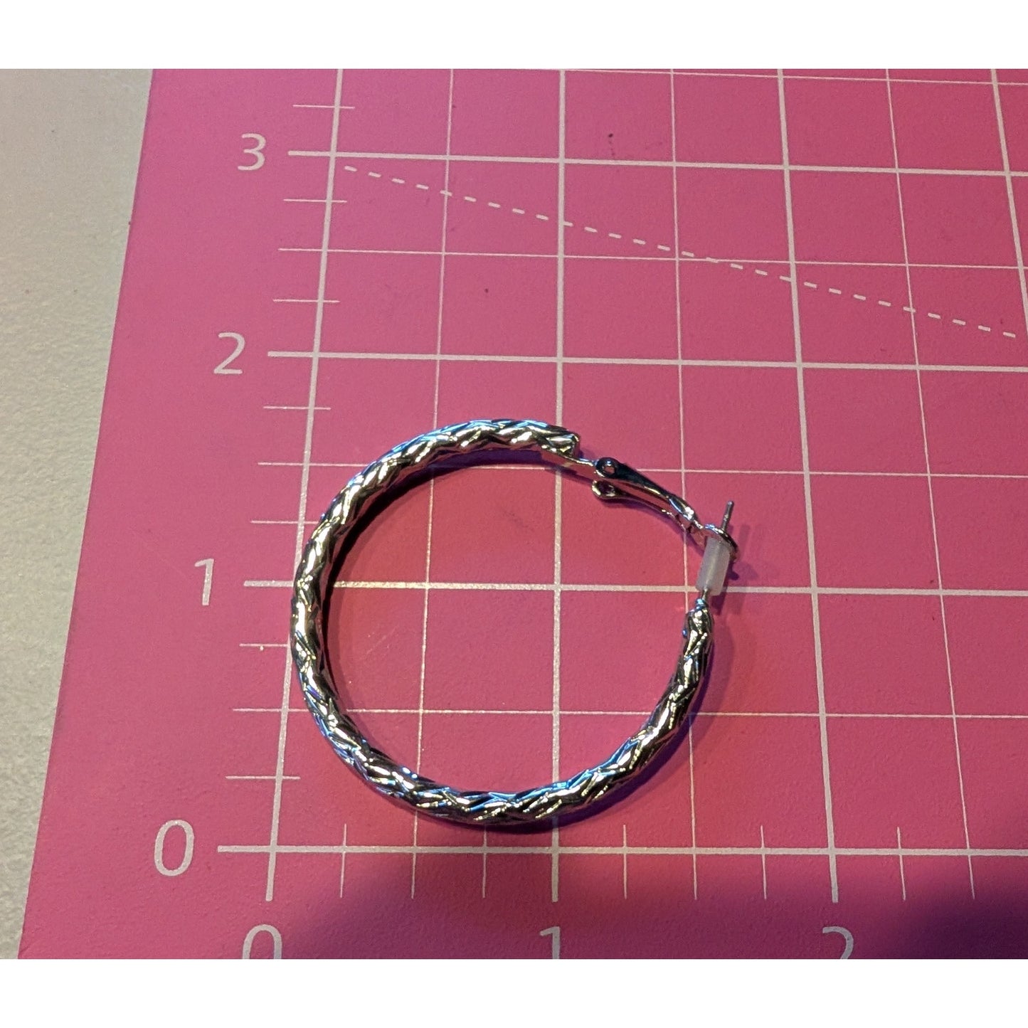 Lot of Two Pair Silver Tone & Two Tone Pierced Hoop Earrings