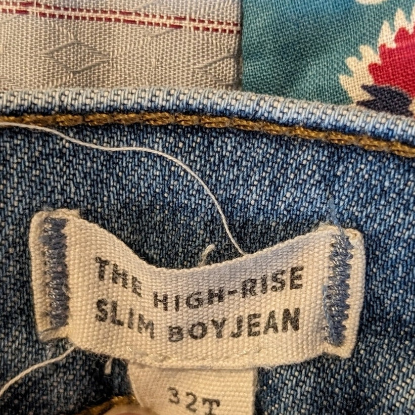 Madewell The High-Rise Slim Boyjean Distressed Stretch Jean Womens Sz 32T