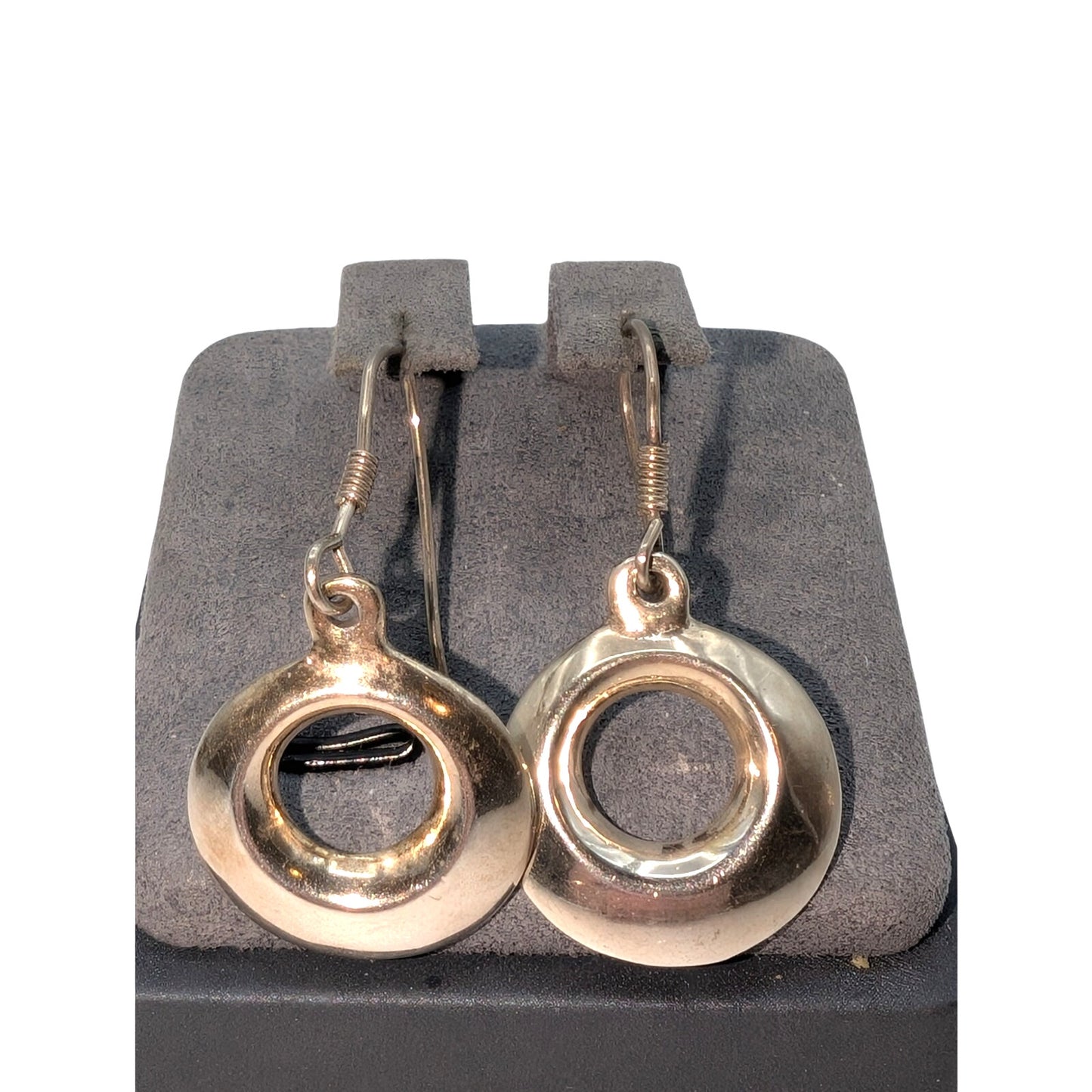 Vintage Taxco 925 Sterling Silver  Dangle Open Circle Earrings 9.08g