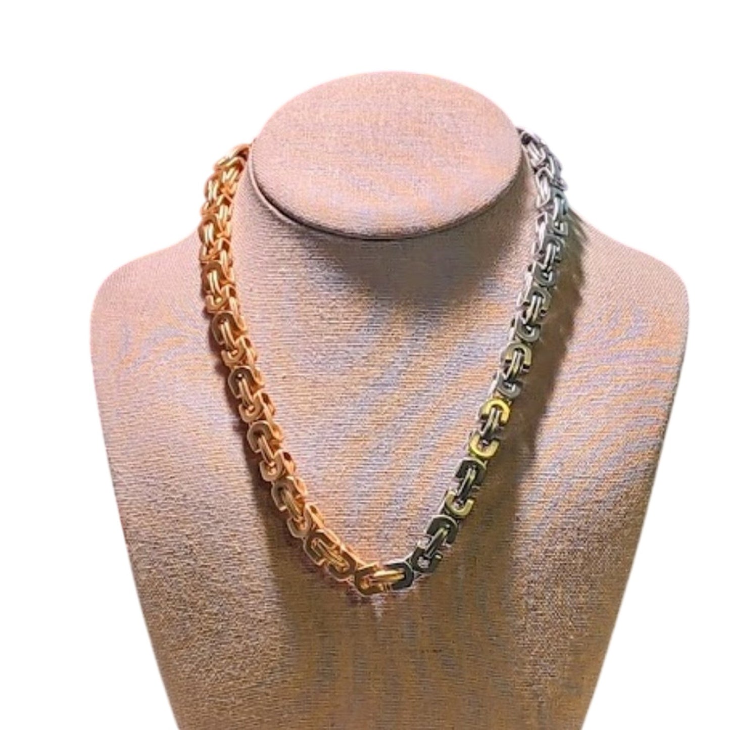 Half & Half Unique Chain Link Necklace