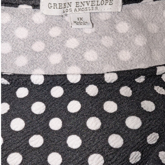 Lot of Six Black White Gray Polka Dot & Plain Color Tops