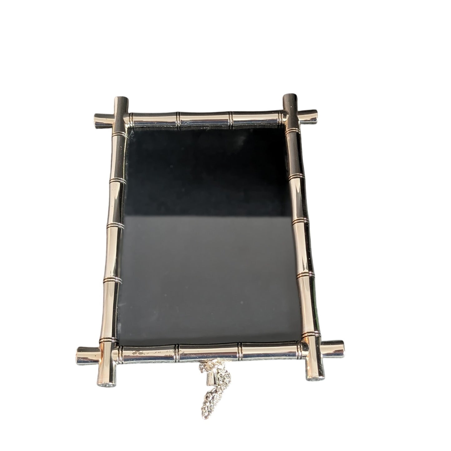 Bamboo Look Silver Metal Free Standing Picture Frame