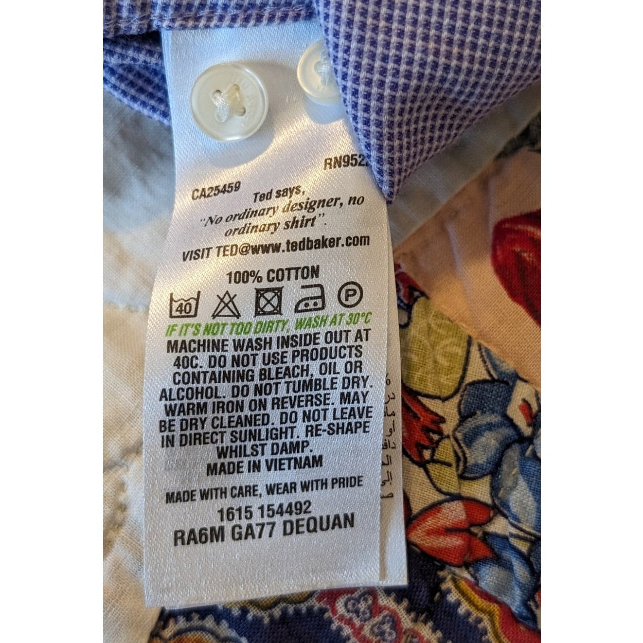 Ted Baker Purple Pin Dot Endurance Button Up Shirt Mens Sz 15.5 34/35
