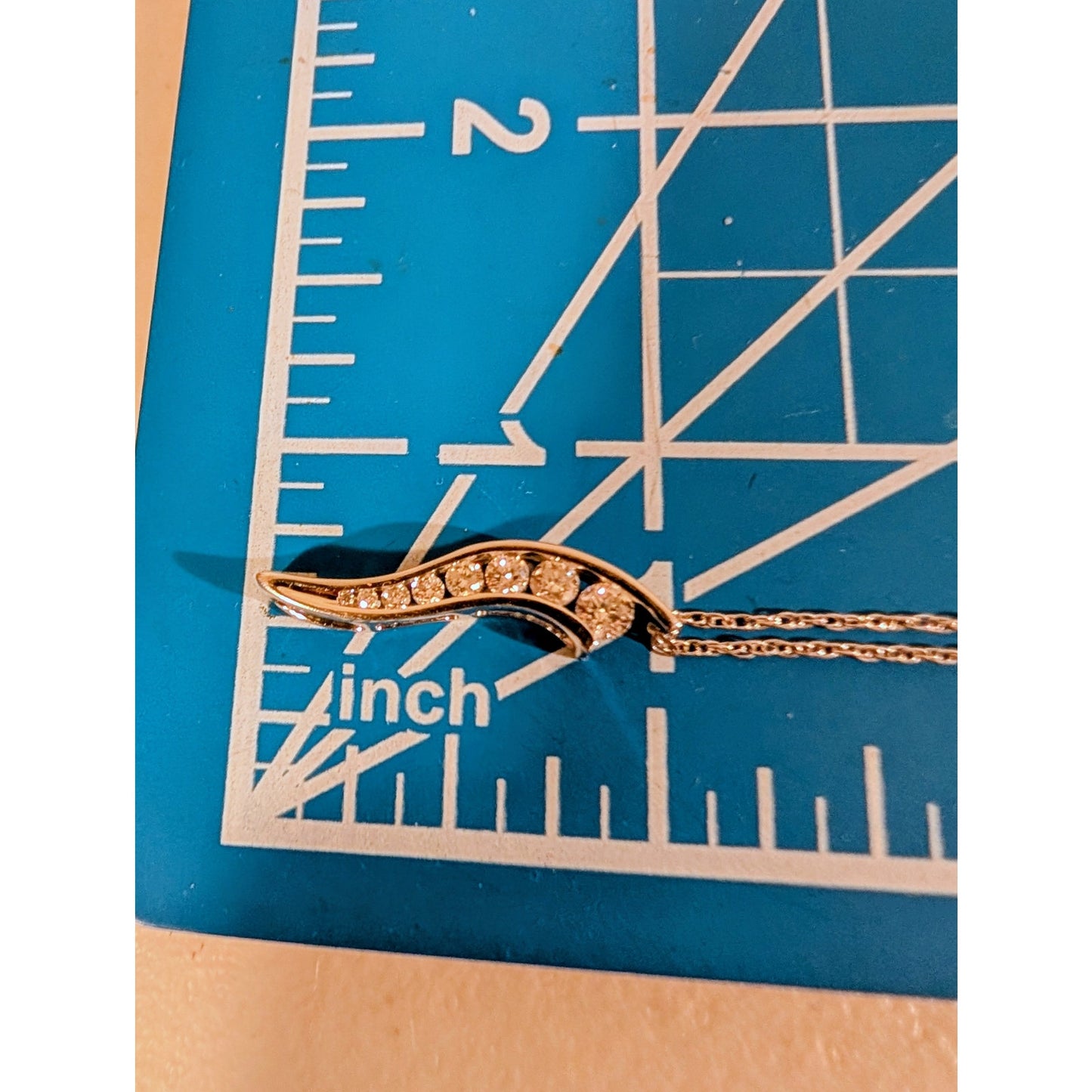 14K White Gold Diamond Journey Pendant 18" Necklace 2.46g