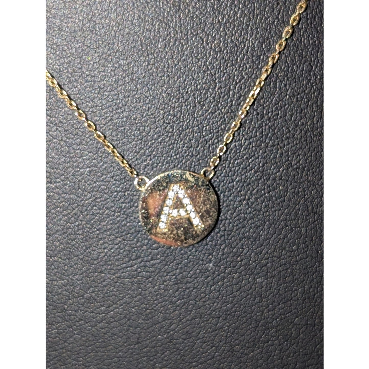 925 Vermeil Initial 'A' Pendant 16"-18" Necklace