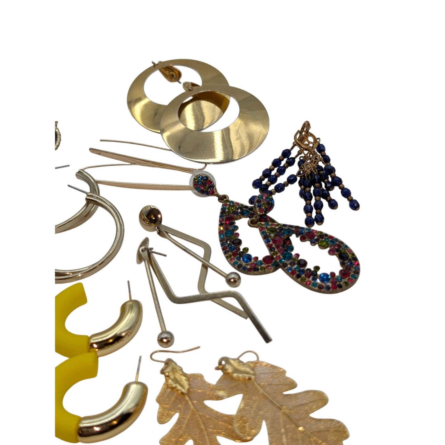 Lot of 21 Pair of Boho Gold Tone Pierced Earrings