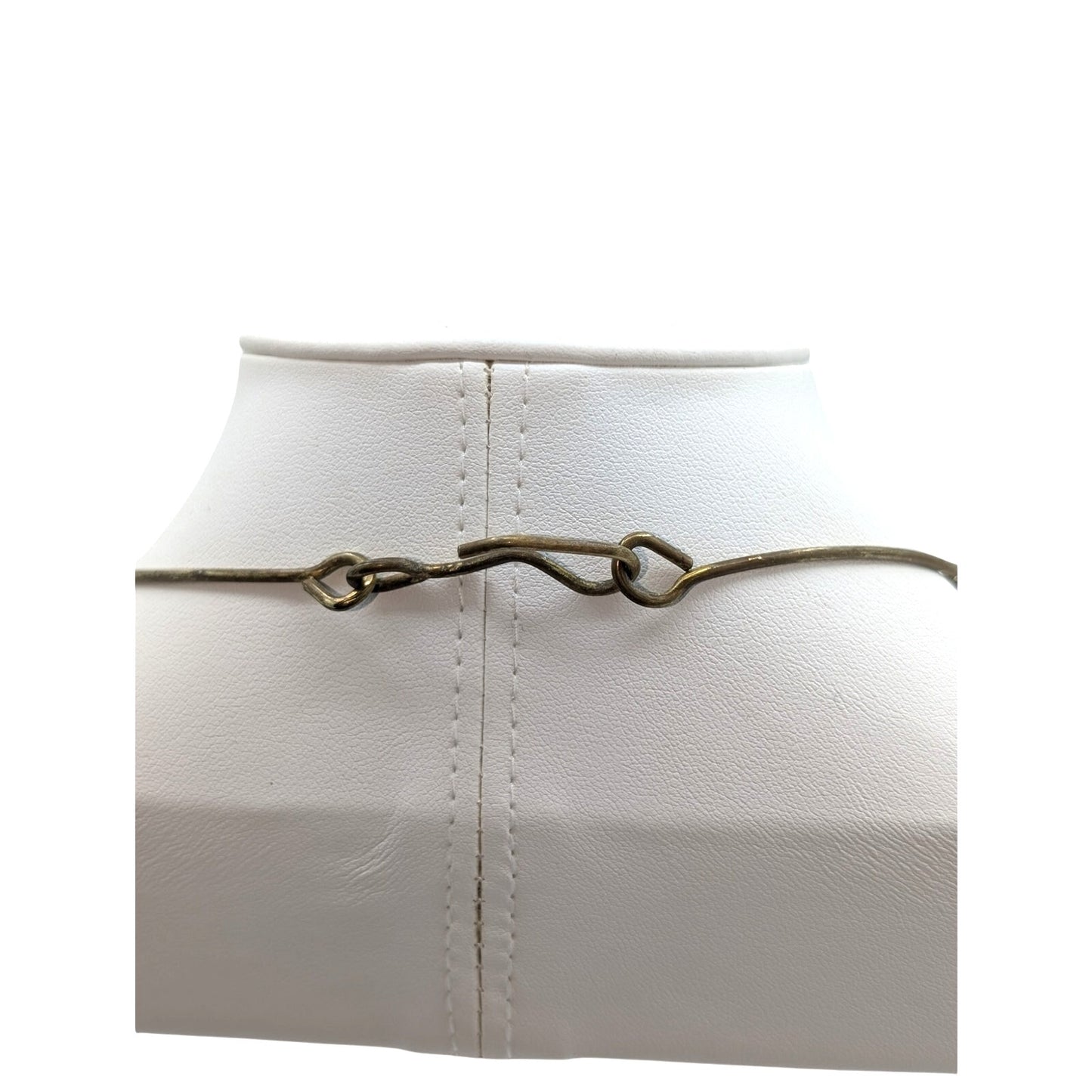 Vintage Modernist Brutalist Red Enamel Brass Disk Artisan Handmade 20" Necklace