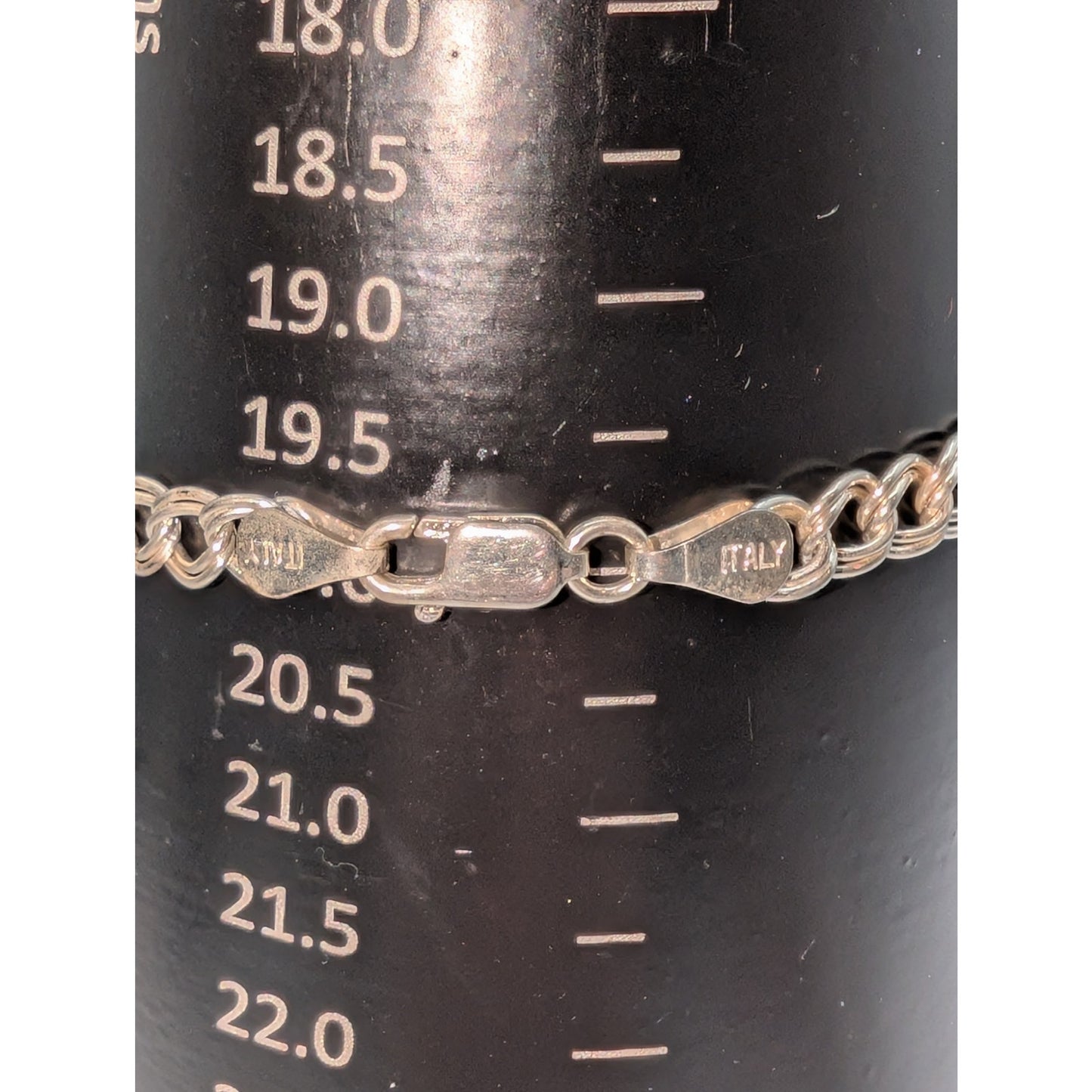 925 Sterling Silver Double Curb Link Chain 5mm 8" Charm Bracelet