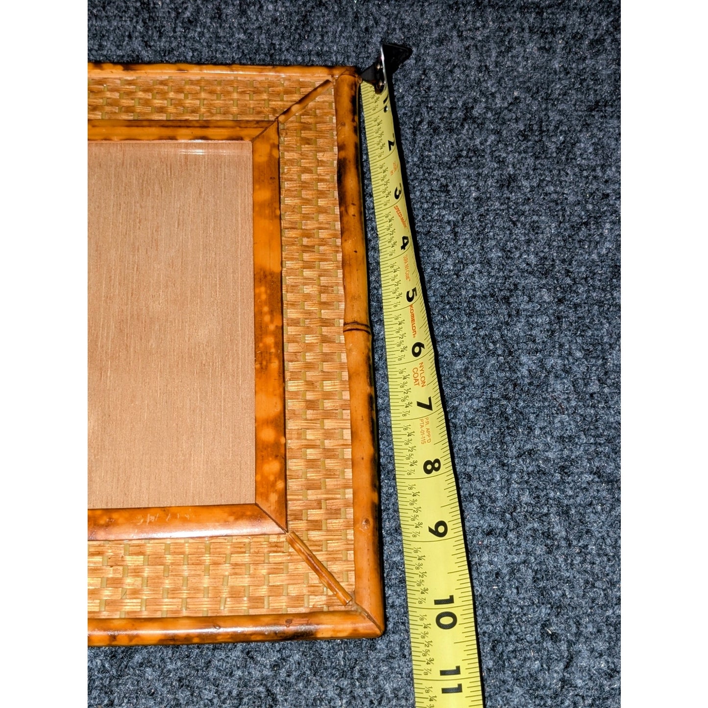 Vintage 60s Mid-Century Italian Wicker Rattan Bamboo Photo Frame