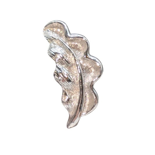 Gerry's Vintage Mid-Century Silver Tone Textured Leaf Pin