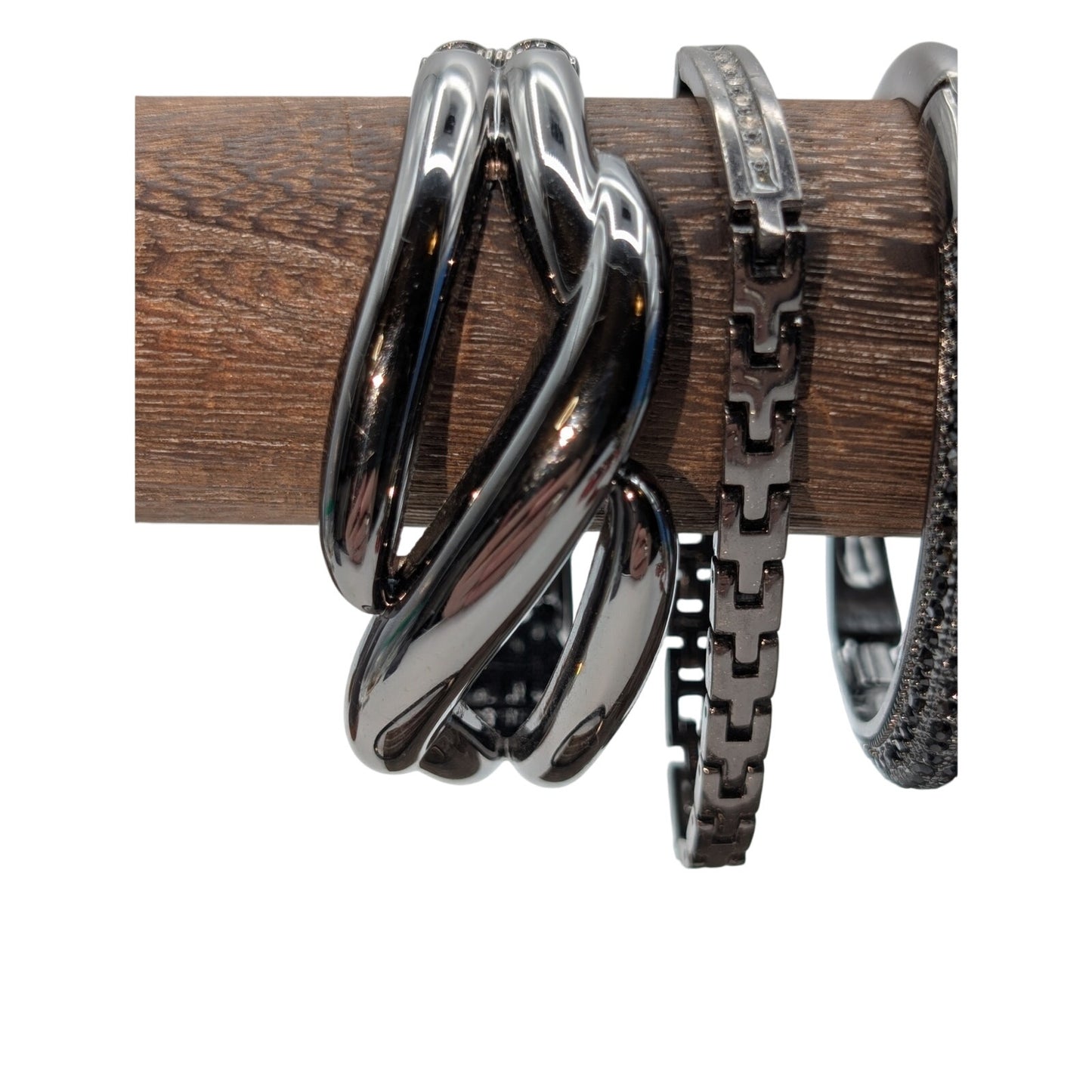 Lot of Five Gun Metal Bracelets