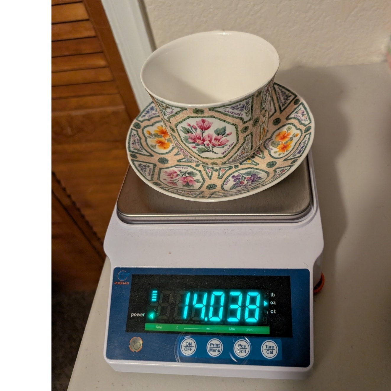 Vtg 1997 Roy Kirkham Bone China English The Herb Garden 14 oz Cup & Saucer